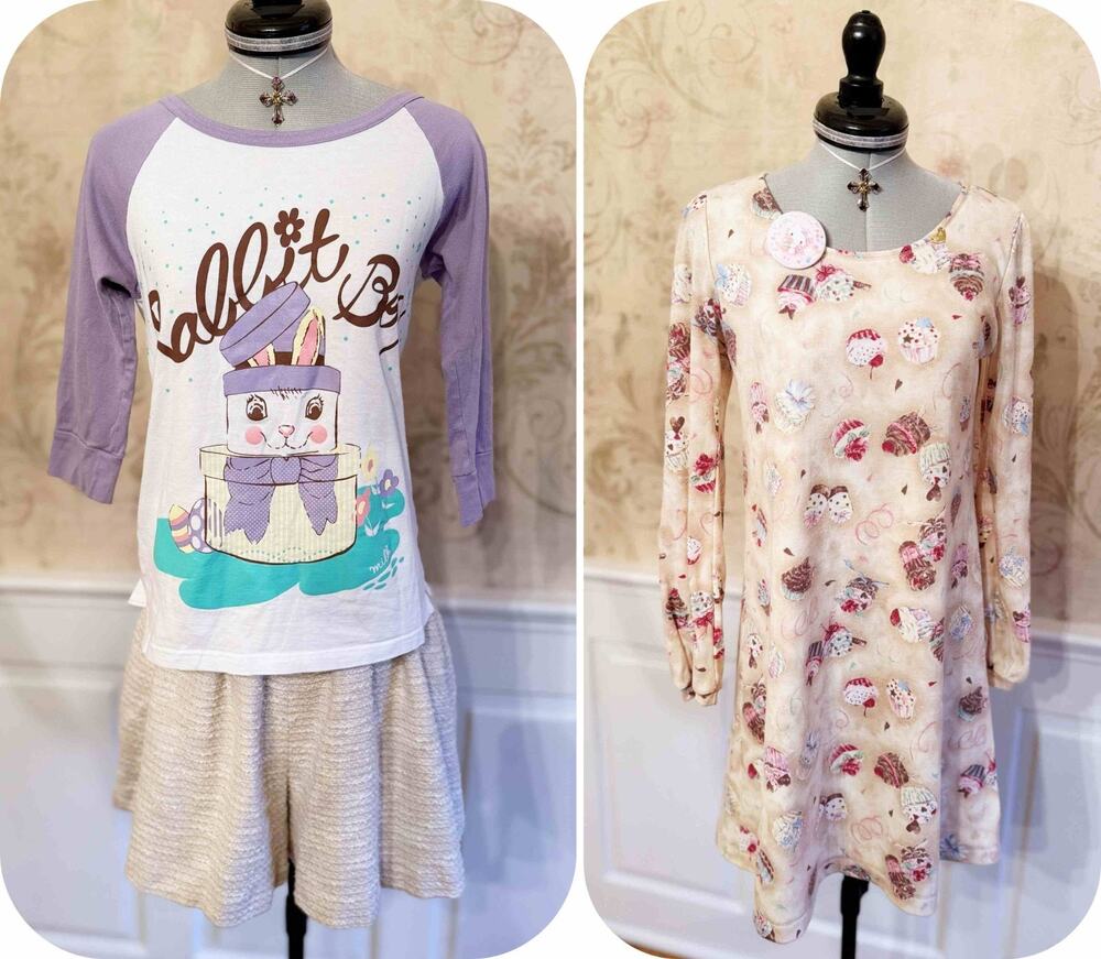 MILK Japan Afternoon Cupcake Dress Rabbit Raglan Culottes J Fashion Kawaii Lot